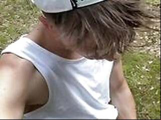 stepbrother sucks my dick in the woods and cums on his face sucks gay stepbrother