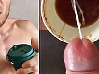 I made a CAPPUCCINO for you with man's milk from my eggs! cappuccino gay made